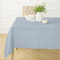 Solino Home Dusty Blue Linen Tablecloth 60 x 90 Inch - 100% Pure Linen Hemstitch Table Cloth for Rectangle Tables - Classic Hemstitch, Machine Washable Tablecloth for Winter, Spring, Easter