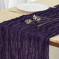 8 Pack Dark Purple Cheesecloth Table Runner 120 Inch Boho Wedding Decor | by Fixwal