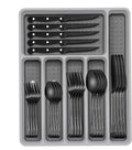 49-Piece Black Silverware Set by EWFEN