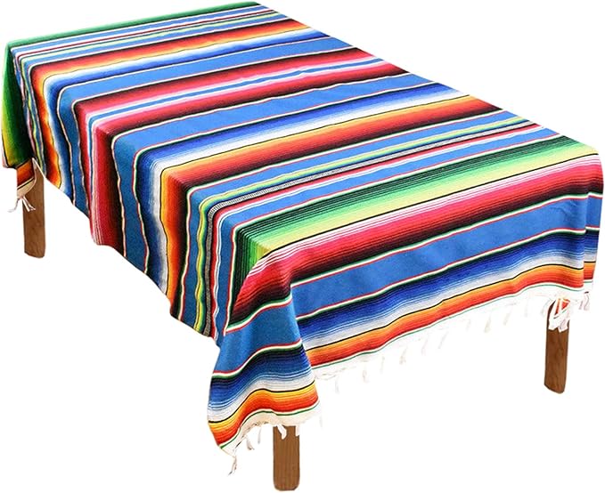 Fowecelt Mexican Serape Blanket Tablecloth 59 x 84 Inch by Fowecelt