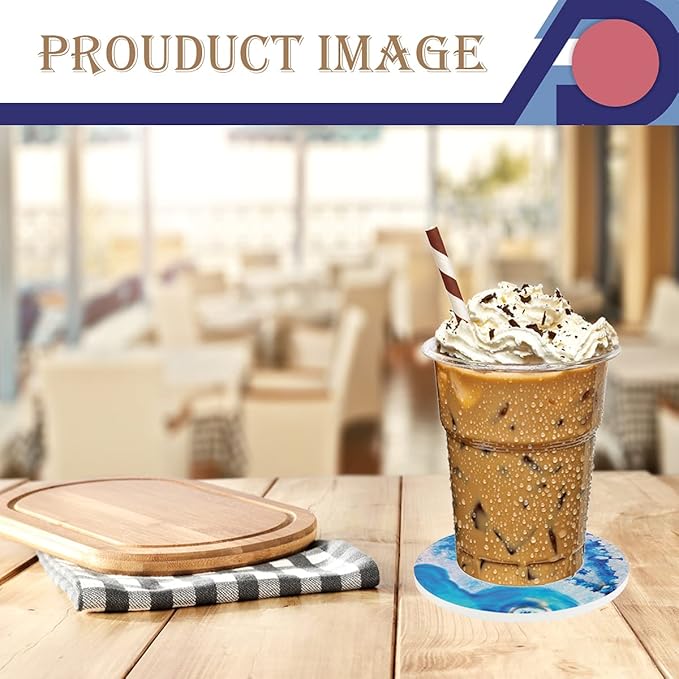 4-Piece Round Absorbent Ceramic Coaster Set with Cork Base – Durable Drink Coasters for Mugs, Cups, and Tabletop Protection (Cuba)