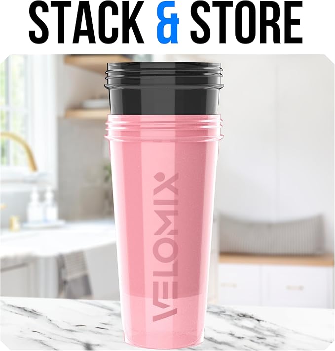 VELOMIX 2 Pack 28oz Protein Shaker Bottle - Image 6