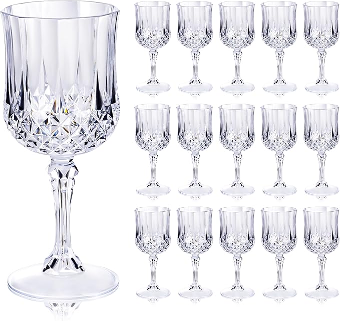 Ciaell 48PCS Plastic Wine Glasses - 7 oz Disposable Goblets by Ciaell