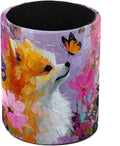 Leather Pen Holder for Desk, Dog Oil Painting Pencil Cup Pen Organizer Makeup by Unknown