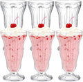 6 Pack Acrylic Milkshake Glasses, 15 OZ Plastic Old Fashioned Soda Glass by Mezchi