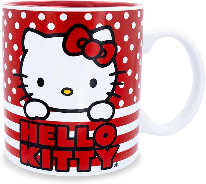 Silver Buffalo Sanrio Hello Kitty Red White Polka Dot, Ceramic Mug, 20oz | 0.59 - Image 2