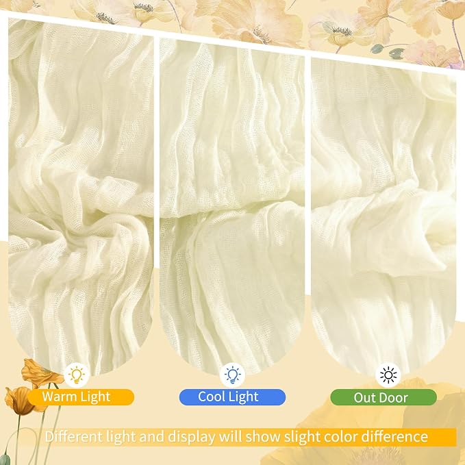 Showgeous 4 Pack Ivory Cheesecloth Table Runner, 17 x 108 Inches | Boho - Image 7