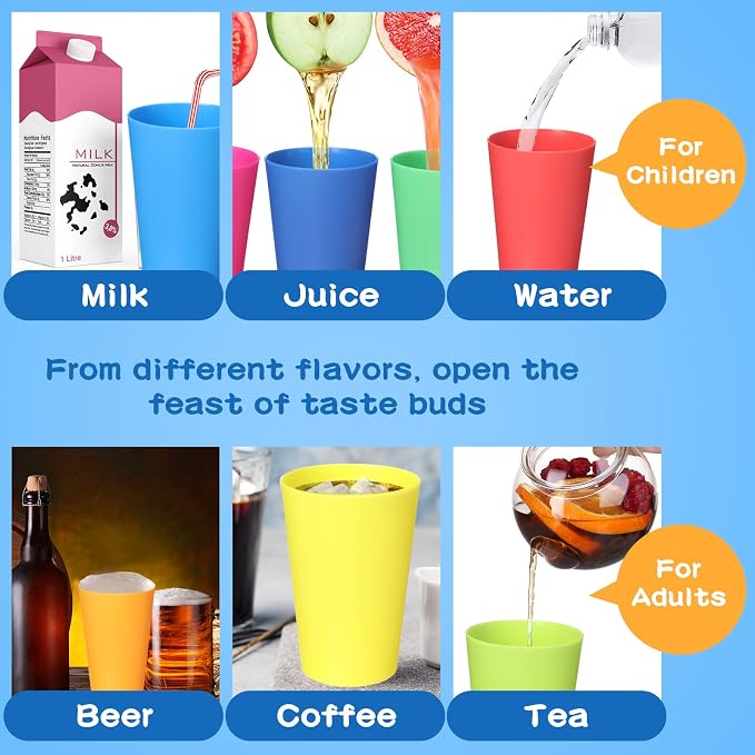 Yahenda 100 Pack 5.5 oz Kids Plastic Cups Reusable Toddler Cups - Image 7