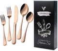 VANDBAO Coppery Flatware Cutlery Silverware Set 20 Pieces, Stainless Steel by VANDBAO