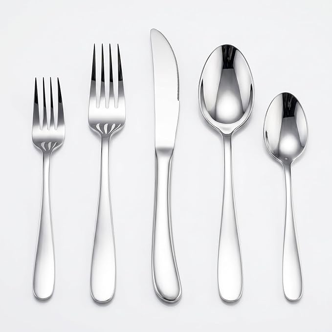 HaWare Silverware Set for 12, 60-Piece Stainless Steel Flatware, Heavy Duty | by HaWare