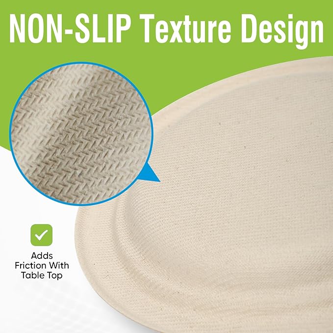 6 Inch Small Paper Plates Disposable - Biodegradable Compostable Appetizer Plates for appetizer, Party, Cake, Snacks Dessert (100 Pack, Heavy Duty Eco-Friendly) Third-generation anti-slip