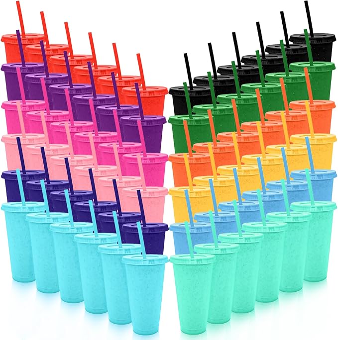 YOUKE OLA 72 Pack Glitter Plastic Cups by YOUKEOLA