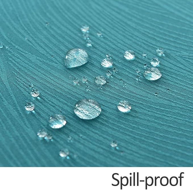 maxmill Jacquard Tablecloth Swirl Design Spillproof Wrinkle Free Water Resistant Heavy Weight Soft Table Cloth Decorative Fabric Table Cover for Outdoor and Indoor Use Oblong 60 x 120 Inch Teal