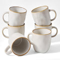 famiware Coffee Mugs Set of 6, Ocean Square 13oz Coffee Cup Set by Famiware