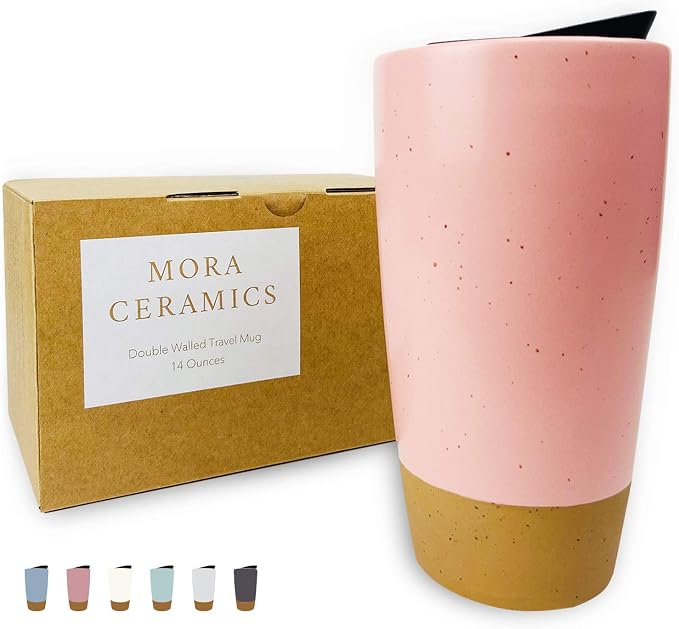 Mora Double Wall Ceramic Coffee Travel Mug by MORA