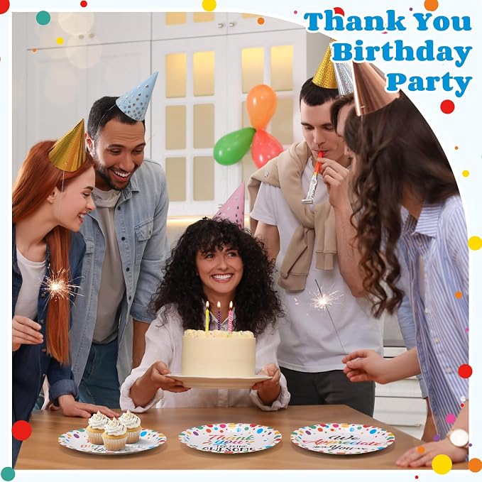 Gerrii 60 Pcs Thank You Themed Party Plates 7 Inch We Appreciate You Disposable - Image 5