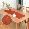 Faux Linen Small Table Runner Water Resistant 13 x 36 in, Rust | Farmhouse by Nacuci