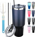 40 oz Tumbler with Lids and Straws, Stainless Steel Insulated Coffee Tumbler by GUDEMAO