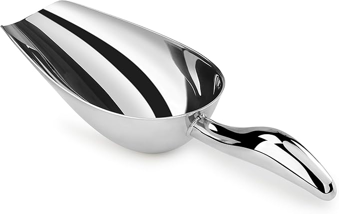 New Star Foodservice 1028522 Stainless Steel Bar Ice Flour Utility Scoop, 18-Ounce