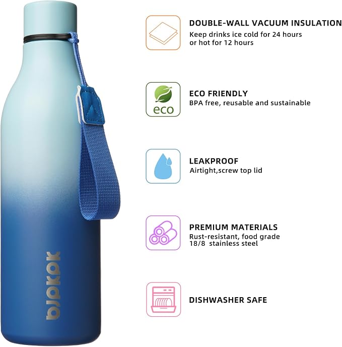 BJPKPK 25oz Insulated Water Bottle, Stainless Steel Bottle - Image 2