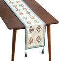 Designer French Linen Table Runner, Floral Pattern, Dining Table, Kitchen Decor by Isaennehomedecoration