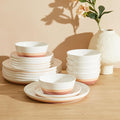 Sweese Plates and Bowls Sets, 18 Pieces Modern Porcelain Dinnerware Set by Sweese