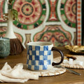 Retro Checkered Ceramic Coffee Mug 16Oz by DelightsGalore