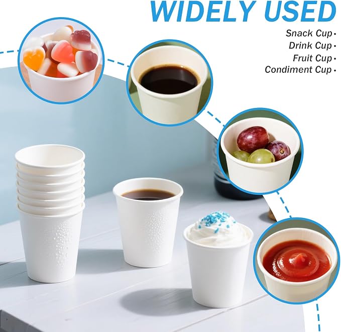 300 Pack 5oz Disposable Paper Cups, Small Bathroom Cups | Food-grade, Leak - Image 4