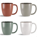 Ceramic Coffee Mugs Set of 4, 16oz Durable Microwave Safe Cups by HBDesignCo