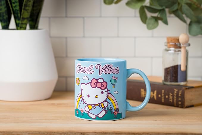 Silver Buffalo Sanrio Hello Kitty Good Vibes Quote, Ceramic Mug, 20oz | 0.59 - Image 5