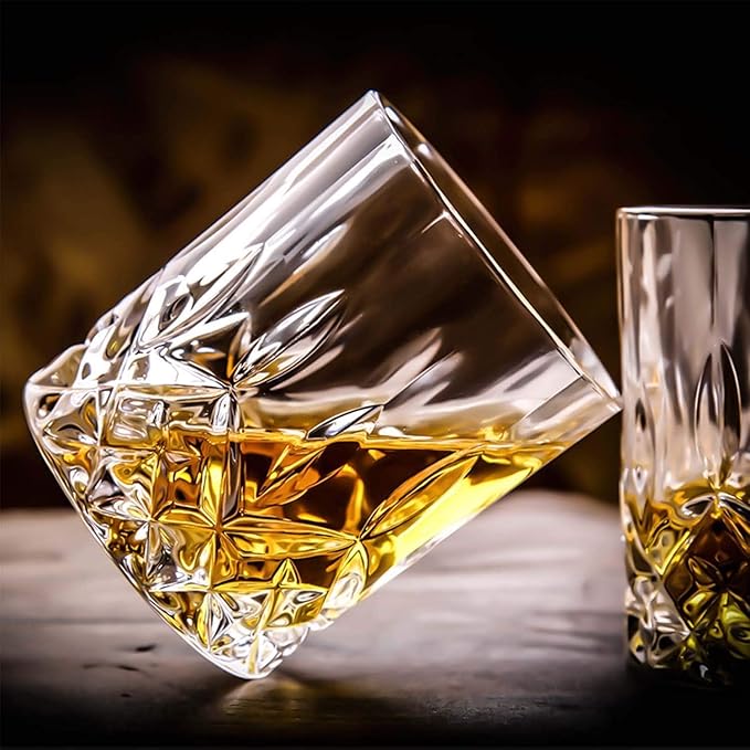 Set of 2 Crystal Whiskey Glasses - 11 oz Double Old Fashioned Tumbler, Perfect for Bourbon, Vodka, and Cocktails (Set of 2)