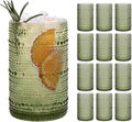 Moretoes 12 Pack 15 Oz Green Large Hobnail Drinking Glasses Set | Vintage by Moretoes
