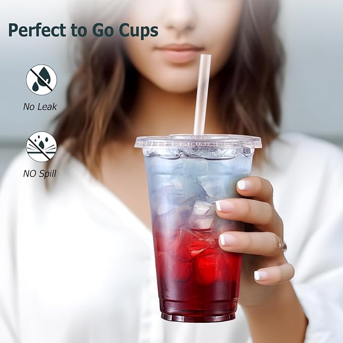 AOZITA 16 oz Clear Plastic Cups - Image 4