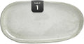 Organic Shape Highland Ceramic Serving Tray, 1pcs 13×7inch Handmade Reactive Glaze ceramic Tray with Wavy Edge, for Kitchen, Microwave & Dishwasher Safe, Scratch Resistant-grey