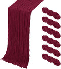 6 Pack Burgundy Cheesecloth Table Runner, 17 x 108 Inch, Gauze Cheese Cloth by Yorcari