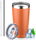 20 oz Tumbler with Lids and Straws, Stainless Steel Insulated Coffee Tumbler by GUDEMAO
