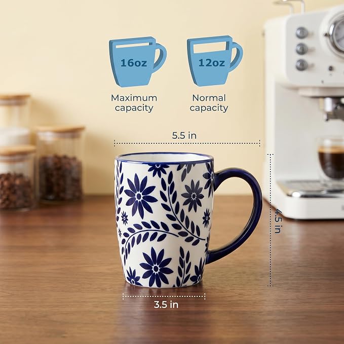 glowworm Coffee Mugs, 16 Ounce Ceramic Coffee Cups Set of 4, Dishwasher & - Image 2