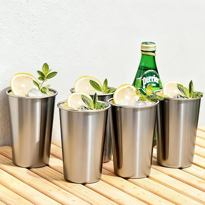 5 Pack 16 oz 304 Stainless Steel Pint Cups, Stackable Camping Cups | Food-Grade - Image 6