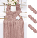 3 Pack Dusty Pink Cheesecloth Table Runner 17x108 Inch Semi Sheer Boho Gauze by Unknown