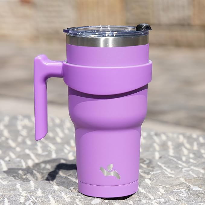 Konokyo 30 oz Tumbler with Handle and Straw, Insulated Travel Mug | Lavender; - Image 6