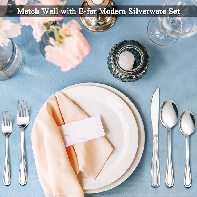 Salad Forks Set of 12, E-far 6.7 Inch Stainless Steel Dessert Forks - Image 6