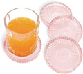 VIBRATITE 4 Inch Glass Coasters Set of 4, Crystal-Like Appearance by VIBRATITE