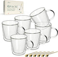 LIBWYS 12oz Double Wall Glass Coffee Mugs, Cappuccino Latte Tea Cups by LIBWYS