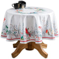 Maison d' Hermine Table Cloth Round Table 100% Cotton 69 Inches Fall Tablecloth Reusable Everyday Use for Thanksgiving Christmas Decorations Dining Farmhouse Party (Morzine)