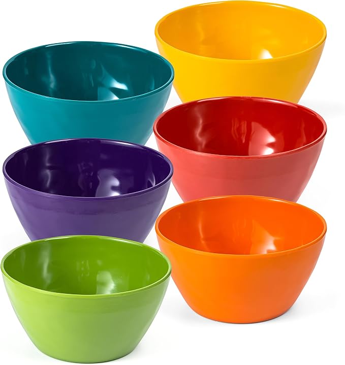Melamine Small Bowls - 12 Oz Mini Bowl Set of 6 by ZAINCA