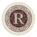 Thirstystone Monogram Round Natural Sandstone Coaster 4 Pack | 4" Diameter by Thirstystone