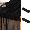 DeZerlor Black Cheesecloth Table Runners 2 Pack Halloween Runners | 120Inches by DeZerlor