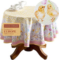 Maison d' Hermine Table Cloth Round Table 100% Cotton 69 Round Inches Tablecloth Reusable Decorative for Dining Room Farmhouse Home Valentines Day Decorations Spring Summer - Easter Zest