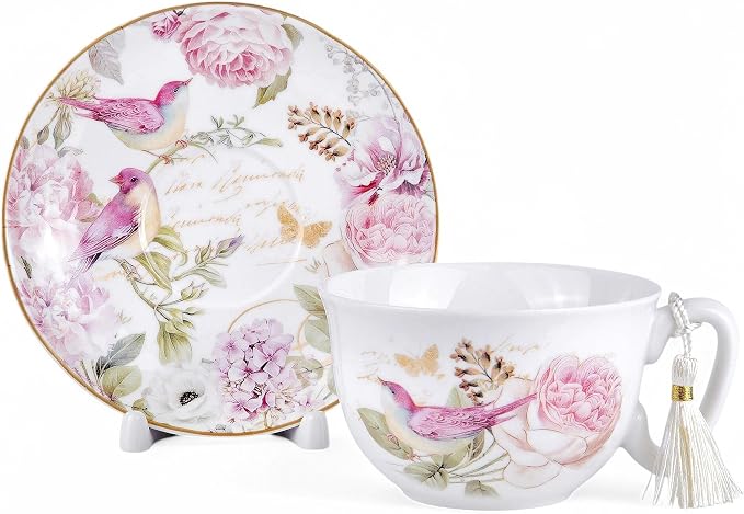 STP GOODS Bone China Tea/Coffee Cup and Saucer in Gift Box Fine Set of One - Image 2