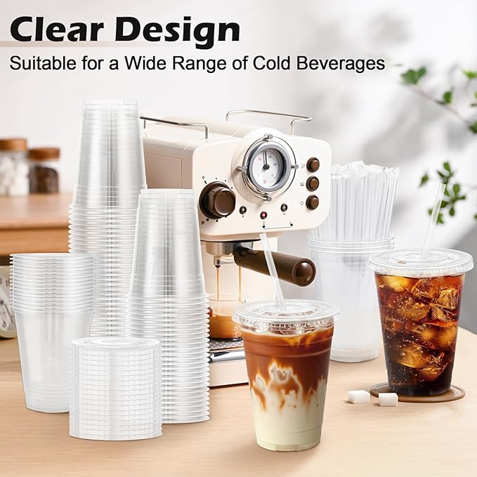 Lamosi 100 Pack 16 oz Clear Plastic Cups - Image 4